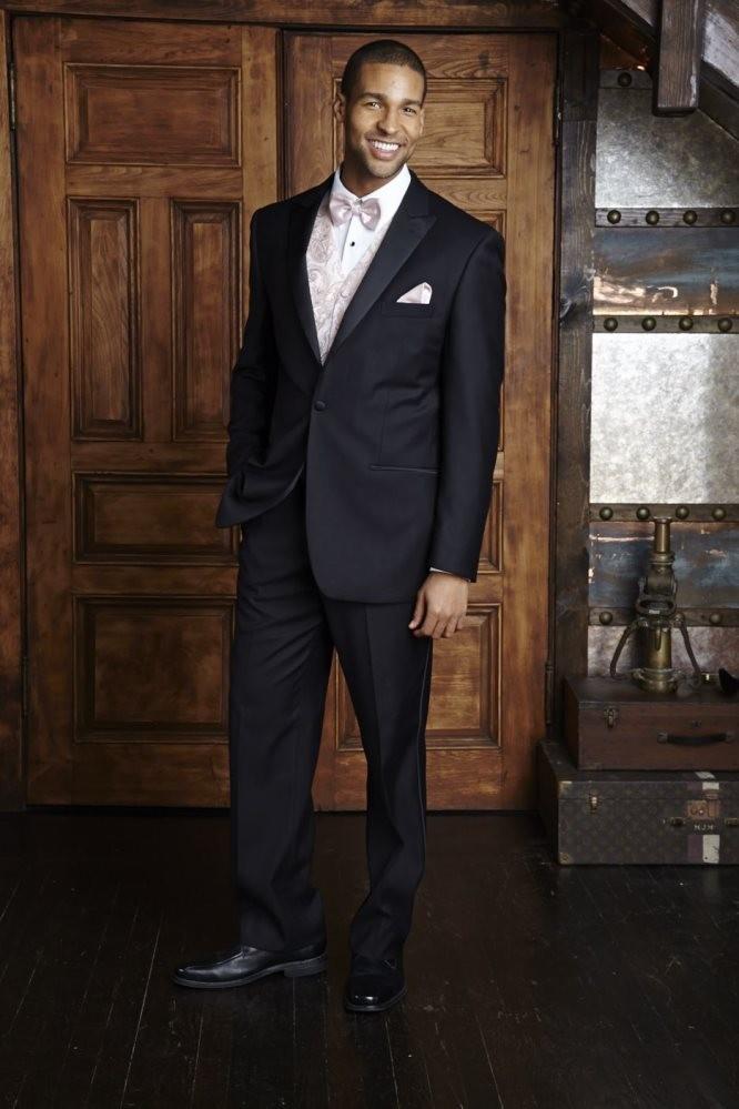 "Vienna" Black Tuxedo Jacket Peak (Separates)-0